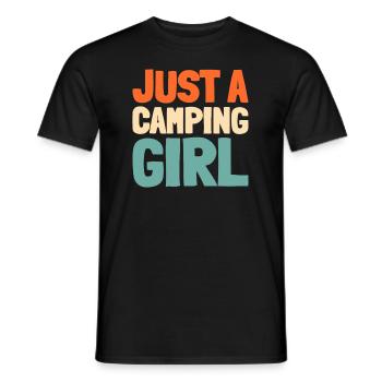 Tent Camping Camping Just A Camping Girl - Men's T-Shirt - black - Front - AI Model Male 178 light (178cm)