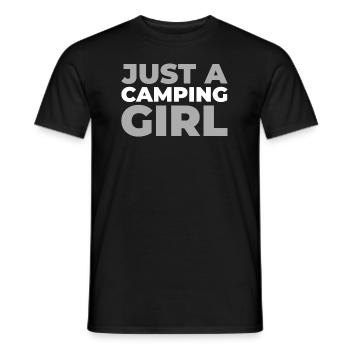 Tent Camping Camping Just A Camping Girl - Men's T-Shirt - black - Front - AI Model Male 178 light (178cm)