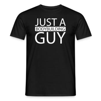 Bodybuilder Bodybuilding Just A Bodybuilding Guy - Men's T-Shirt - black - Front - AI Model Male 178 light (178cm)