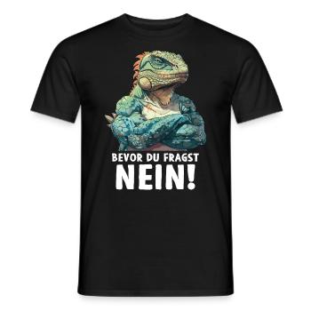 Green Iguana Reptiles Before You Ask No - Men's T-Shirt - black - Front - AI Model Male 178 light (178cm)