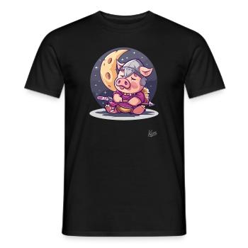 Vin doux Viking sommeil, lune et étoiles - T-shirt homme - noir - Devant - AI Model Male 178 light (178cm)