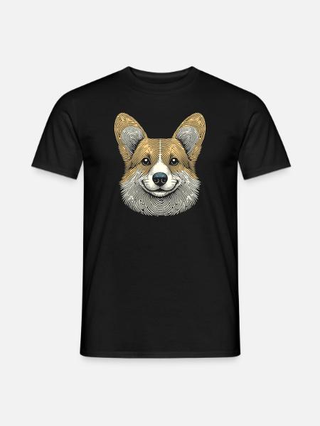 Corgi Fingerprint - Men's T-Shirt - black