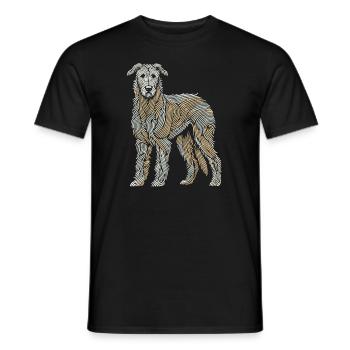Irischer Wolfshund Fingerabdruck - Männer T-Shirt - Schwarz - Vorne - AI Model Male 178 light (178cm)