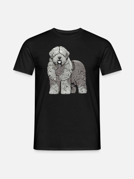 Empreinte digitale du vieux berger anglais Bobtail - T-shirt homme - noir