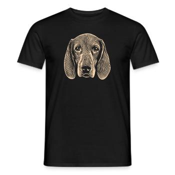 Empreinte digitale de chien Bassett - T-shirt homme - noir - Devant - AI Model Male 178 light (178cm)