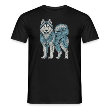 Siberian Husky Fingerabdruck - Männer T-Shirt - Schwarz - Vorne - AI Model Male 178 light (178cm)