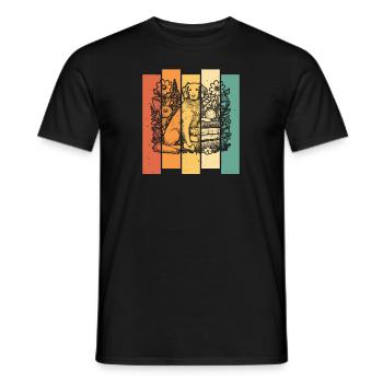 Brittany Spaniel Blumenbuchleser - Männer T-Shirt - Schwarz - Vorne - AI Model Male 178 light (178cm)
