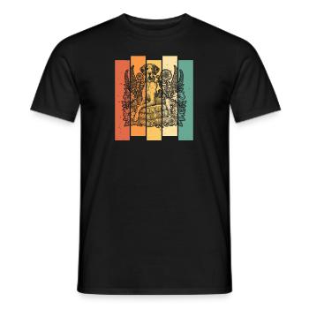Great Dane Flower Book Reader - Men's T-Shirt - black - Front - AI Model Male 178 light (178cm)