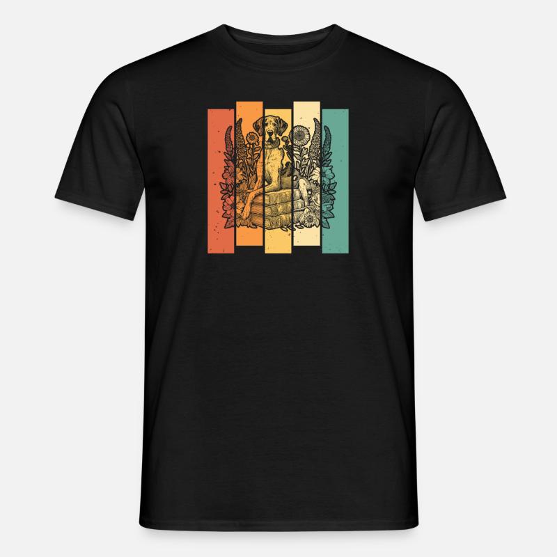 Great Dane Flower Book Reader - Men's T-Shirt - black