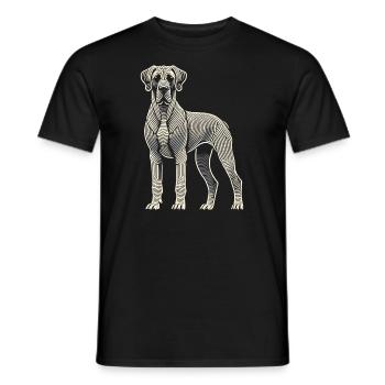 Deutsche Dogge Fingerabdruck - Männer T-Shirt - Schwarz - Vorne - AI Model Male 178 light (178cm)