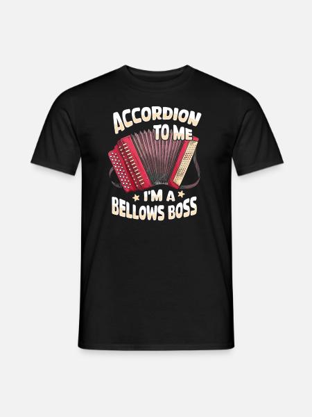 Akkordeon - Männer T-Shirt - Schwarz