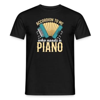 Accordéon - T-shirt homme - noir - Devant - AI Model Male 178 light (178cm)