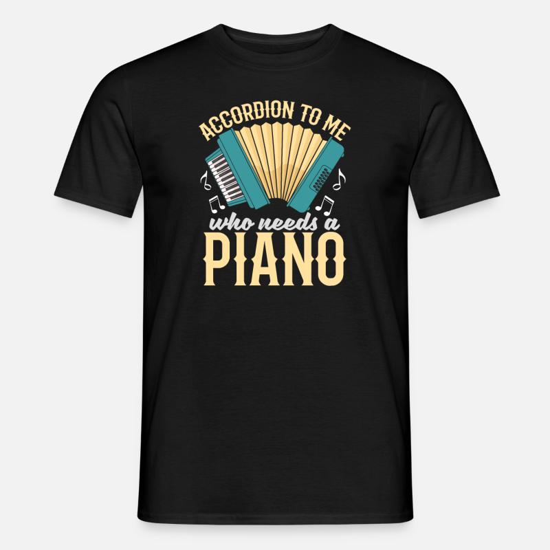 Akkordeon - Männer T-Shirt - Schwarz