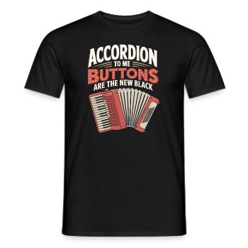 Akkordeon - Männer T-Shirt - Schwarz - Vorne - AI Model Male 178 light (178cm)