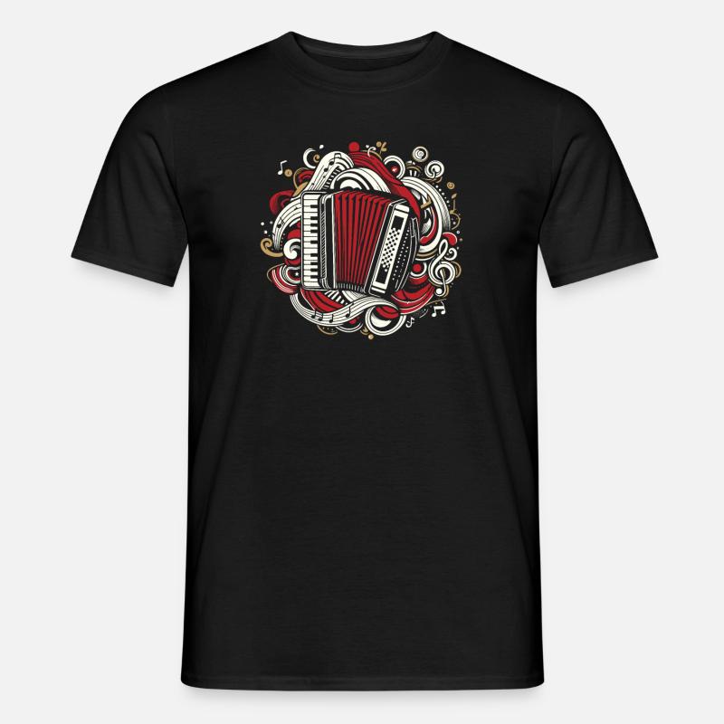 Akkordeon - Männer T-Shirt - Schwarz