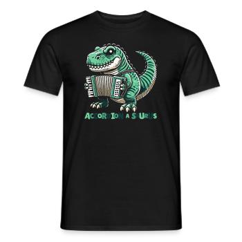 Accordion T Rex Dino - Men's T-Shirt - black - Front - AI Model Male 178 light (178cm)