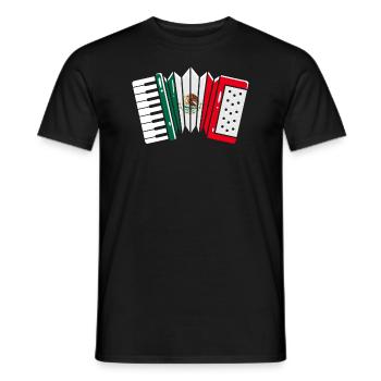 Accordéon Mexique Drapeau - T-shirt homme - noir - Devant - AI Model Male 178 light (178cm)