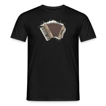 Accordéon Éclaboussures d’eau - T-shirt homme - noir - Devant - AI Model Male 178 light (178cm)