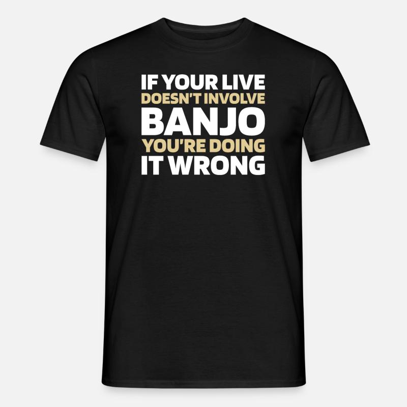 Banjo - Männer T-Shirt - Schwarz