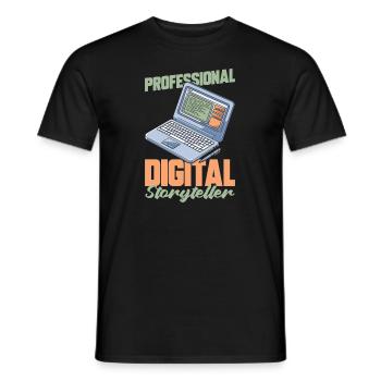 Blogger Blogging - Men's T-Shirt - black - Front - AI Model Male 178 light (178cm)