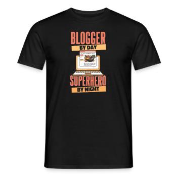 Blogger Blogging - Men's T-Shirt - black - Front - AI Model Male 178 light (178cm)