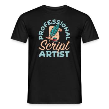 Kalligraph - Männer T-Shirt - Schwarz - Vorne - AI Model Male 178 light (178cm)