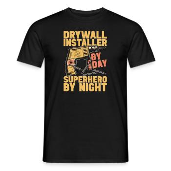Drywall Installer - Men's T-Shirt - black - Front - AI Model Male 178 light (178cm)