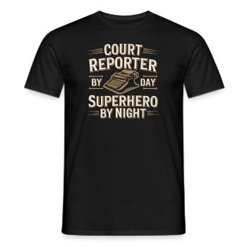 Court reporter - Men's T-Shirt - black - Front - AI Model Male 178 light (178cm)