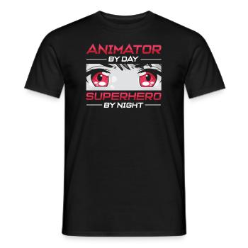 Animateur - T-shirt homme - noir - Devant - AI Model Male 178 light (178cm)