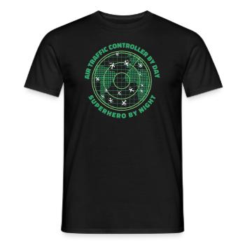Air traffic controller - Men's T-Shirt - black - Front - AI Model Male 178 light (178cm)
