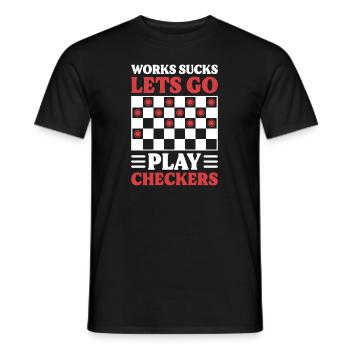 Board Game Checkers - Men's T-Shirt - black - Front - AI Model Male 178 light (178cm)