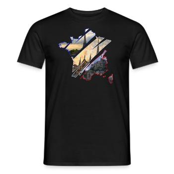 Map of France - Men's T-Shirt - black - Front - AI Model Male 178 light (178cm)