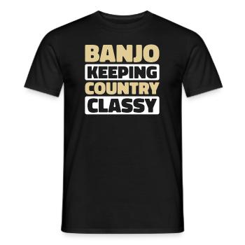 Banjo - Männer T-Shirt - Schwarz - Vorne - AI Model Male 178 light (178cm)