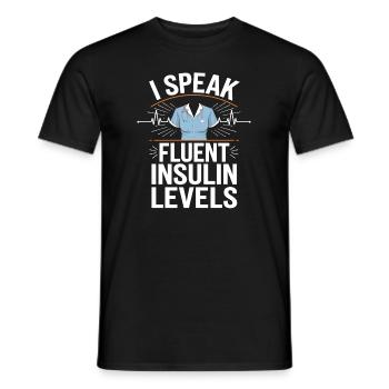Infirmière en diabète - T-shirt homme - noir - Devant - AI Model Male 178 light (178cm)