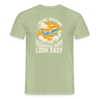 Flugbegleiter Stewardess - Männer T-Shirt - Sage - Vorne - AI Model Male 178 light (178cm)