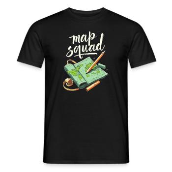 Cartographer Squad - Men's T-Shirt - black - Front - AI Model Male 178 light (178cm)