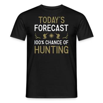 Hunter Today's Forecast Hunting - Men's T-Shirt - black - Front - AI Model Male 178 light (178cm)