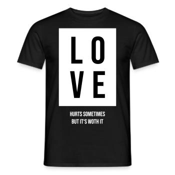 L’amour fait parfois mal, mais il en vaut la peine Cadeau - T-shirt homme - noir - Devant - AI Model Male 178 light (178cm)