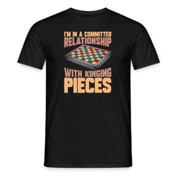 Board Game Checkers - Men's T-Shirt - black - Front - AI Model Male 178 light (178cm)