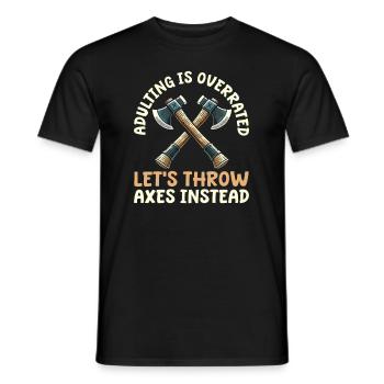 Axe Throwing Axe Thrower - Men's T-Shirt - black - Front - AI Model Male 178 light (178cm)