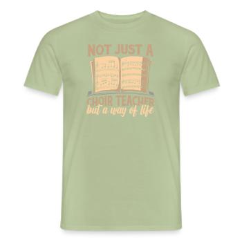 Professeur de chorale - T-shirt homme - vert sauge - Devant - AI Model Male 178 light (178cm)
