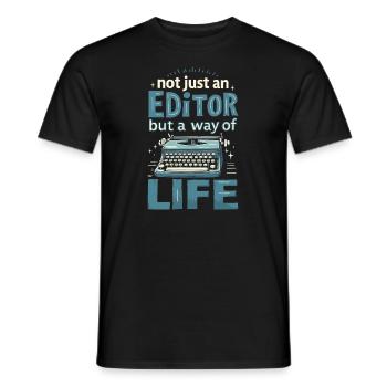 Éditeur - T-shirt homme - noir - Devant - AI Model Male 178 light (178cm)