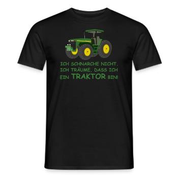Ich schnarche nicht | Traktor, träumen, Bauernhof - Männer T-Shirt - Schwarz - Vorne - AI Model Male 178 light (178cm)