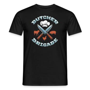Butcher butcher butcher team - Men's T-Shirt - black - Front - AI Model Male 178 light (178cm)