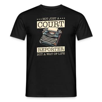 Court reporter - Men's T-Shirt - black - Front - AI Model Male 178 light (178cm)