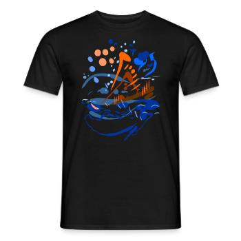 Abstract - Men's T-Shirt - black - Front - AI Model Male 178 light (178cm)