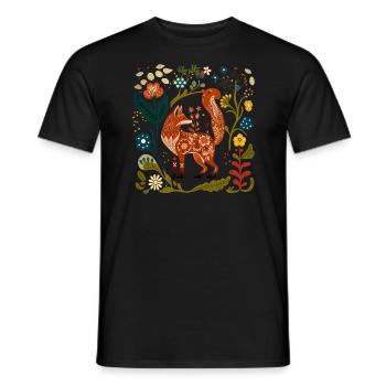 Fox Goblincore Aesthetic Scandinavian Folklore - Men's T-Shirt - black - Front - AI Model Male 178 light (178cm)