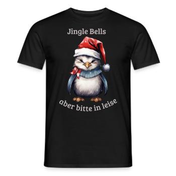 Noël - Pingouin au chapeau de Père Noël - T-shirt homme - noir - Devant - AI Model Male 178 light (178cm)