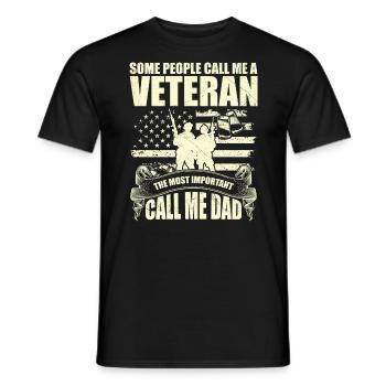 Some people call me veteran - T-shirt homme - noir - Devant - AI Model Male 178 light (178cm)