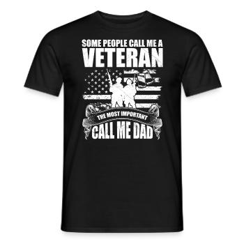 Some people call me veteran - T-shirt homme - noir - Devant - AI Model Male 178 light (178cm)